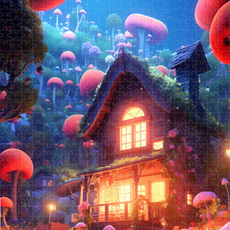 

38*26cm 300 Pieces Exquisite Jigsaw Puzzle Wonderland Adult Children Educational Toys Handmade DIY Puzzle Hanging Wall Gift Box