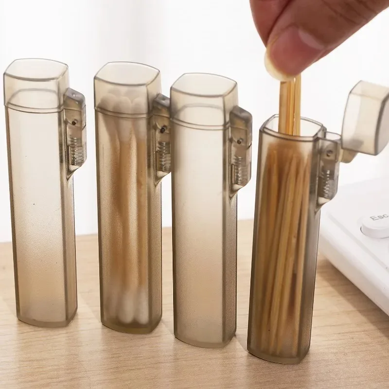 Portable Toothpick Holder Needle Cotton Swab Case Outdoor Travel Mini Storage Box Reusable Toothpick Dispenser Restaurant Supply