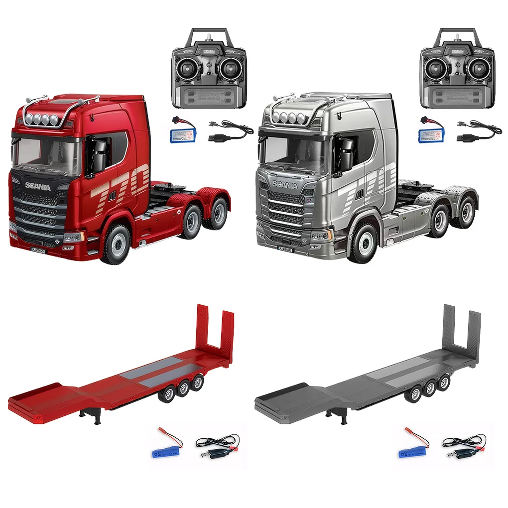 

HUINA 1501 RC Truck 19CH 770S Scania Metal Tractor 2.4G Remote Control Engineering Trailer Truck 1/18 Alloy RC Truck