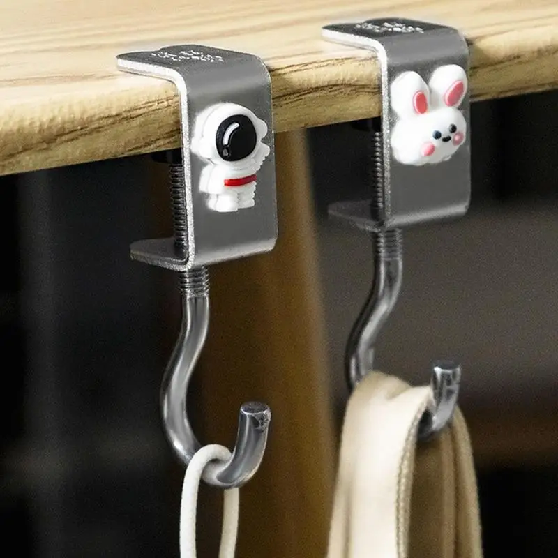 New Adjustable Rotatable Removable Table Edge Hooks Metal Desktop Hooks for School Office Student Bag Water Bottle Hanging Hooks