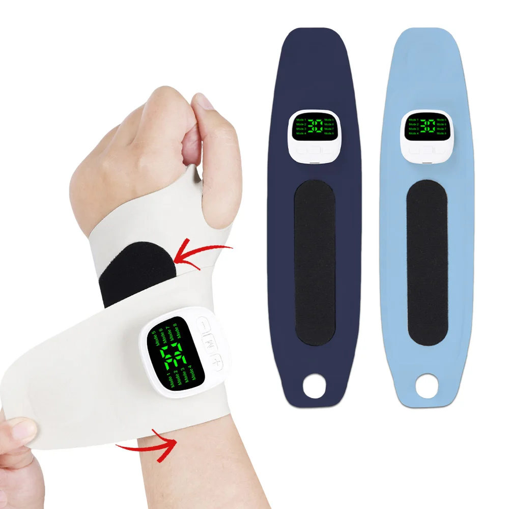 

Rechargeable Wrist Massager Cordless Hand Massage Brace Wrap Vibration Relieves Tenosynovitis Fatigue Massager for Carpal Tunnel