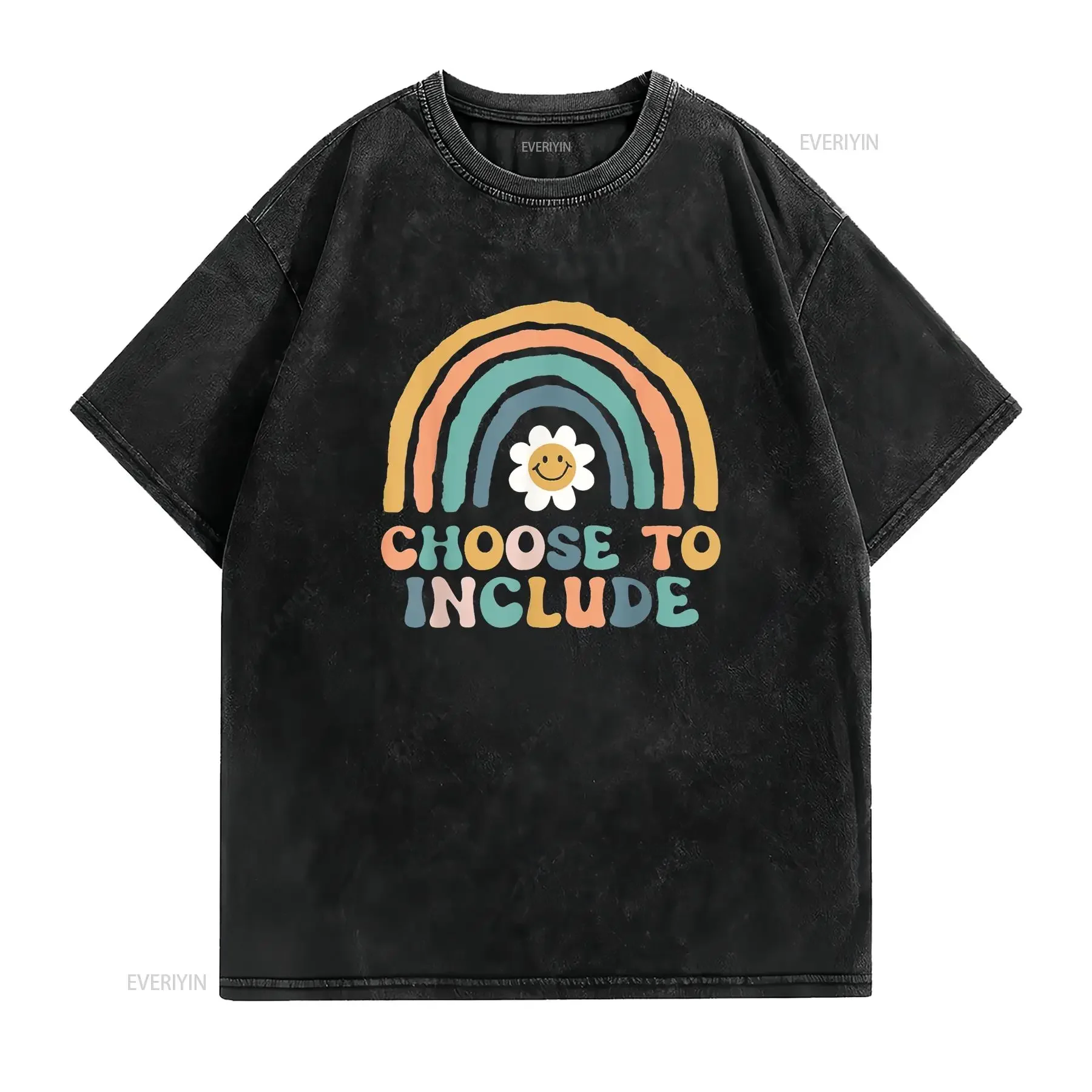 Mens Choose To Include Special Education Teacher Autism Awareness T Shirt Black Large vintage Washed Stretched graphic homme