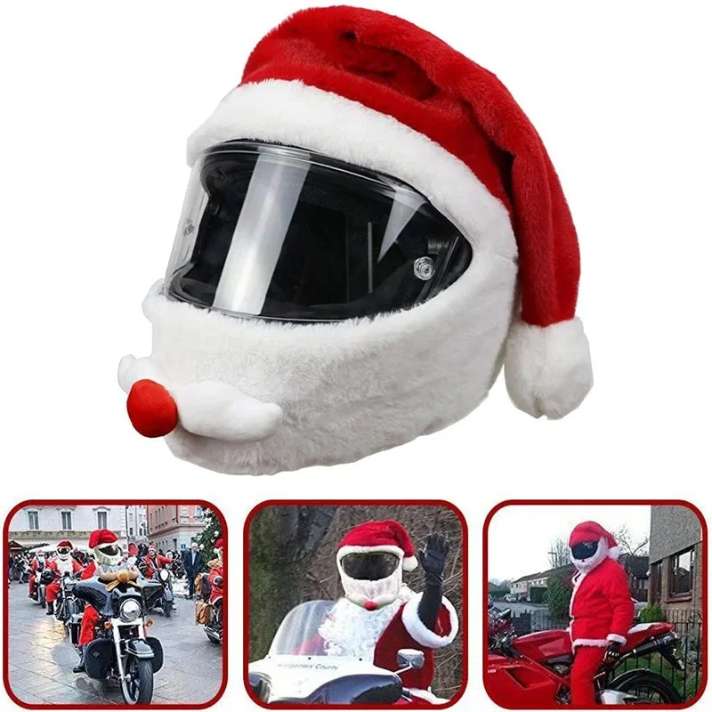 New Santa Cycling Helmet Motorcycle Full Face Safe Hat Santa Claus Outdoor Fun Personalized Racing Cap for Christmas Supplies