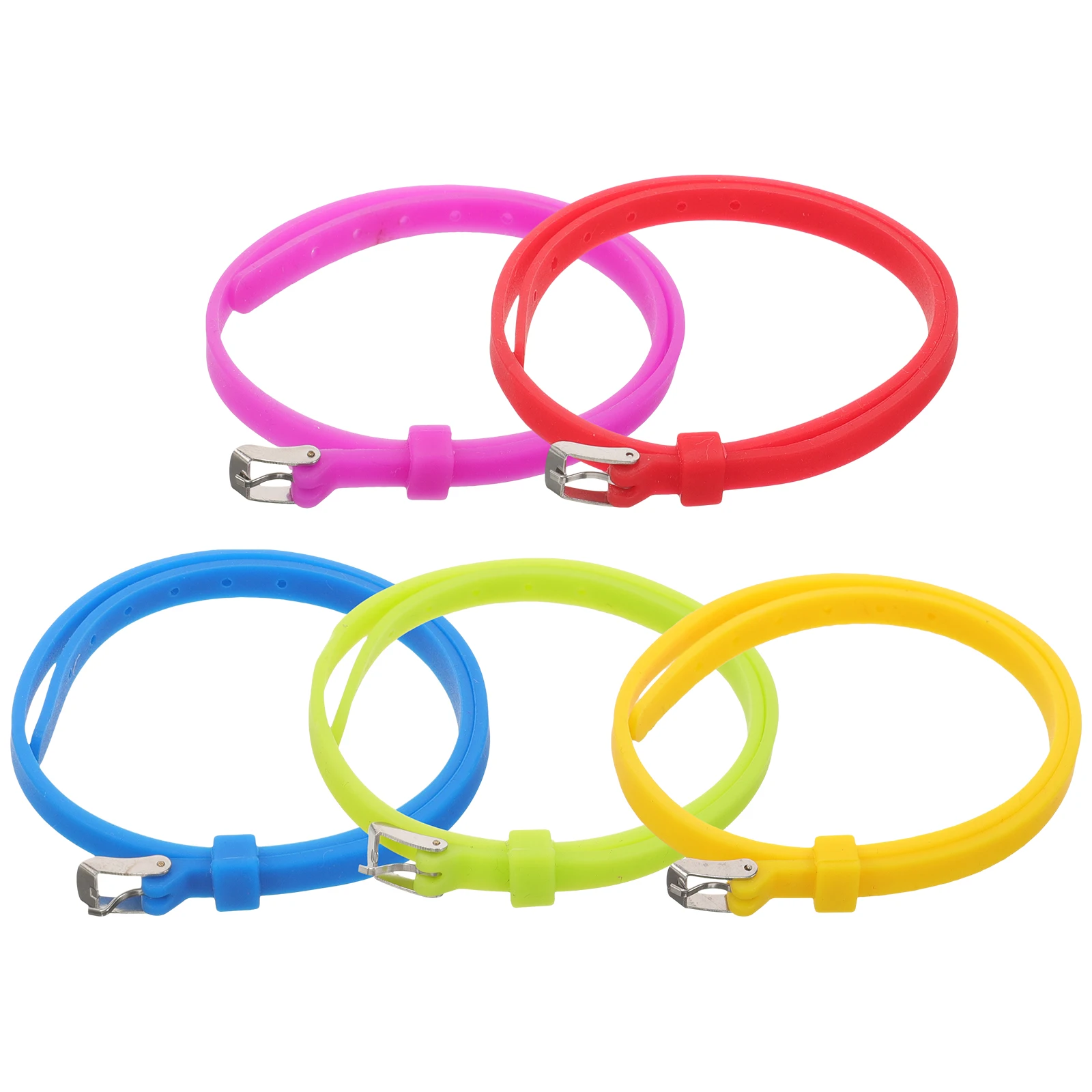 

5 Pcs Colorful Stretch Silicone Wristbands Unisex Decorative Elastic Wristbands Adult Teen Fitness Skin Friendly Gift