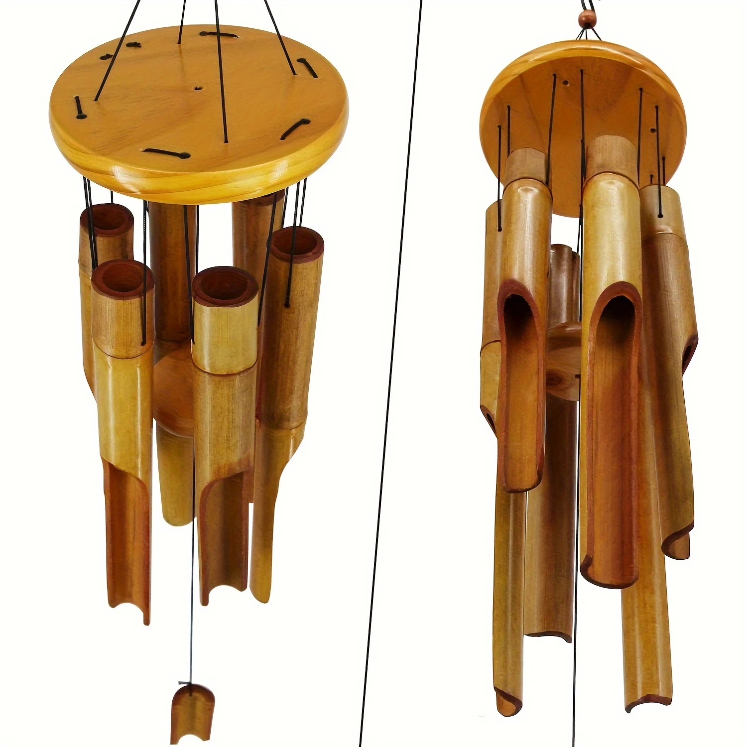 Handcrafted Bamboo Wind Chimes - Soothing Deep Tones For Outdoor,  & Bedroom Decor | Perfect Gift For Any Occasion