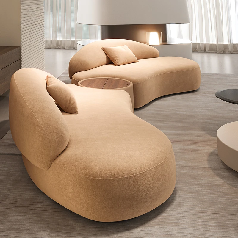 

LYN semi-circular curved moon sofa leave-in technology matte cloth sofa