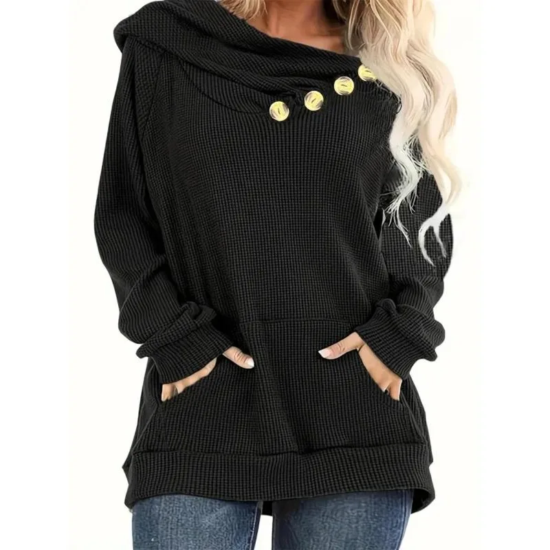 

Женская однотонная толстовка больших размеров 1XL-5XL, повседневный пуловер с длинными рукавами, удобная толстовка на флисовой подкладке