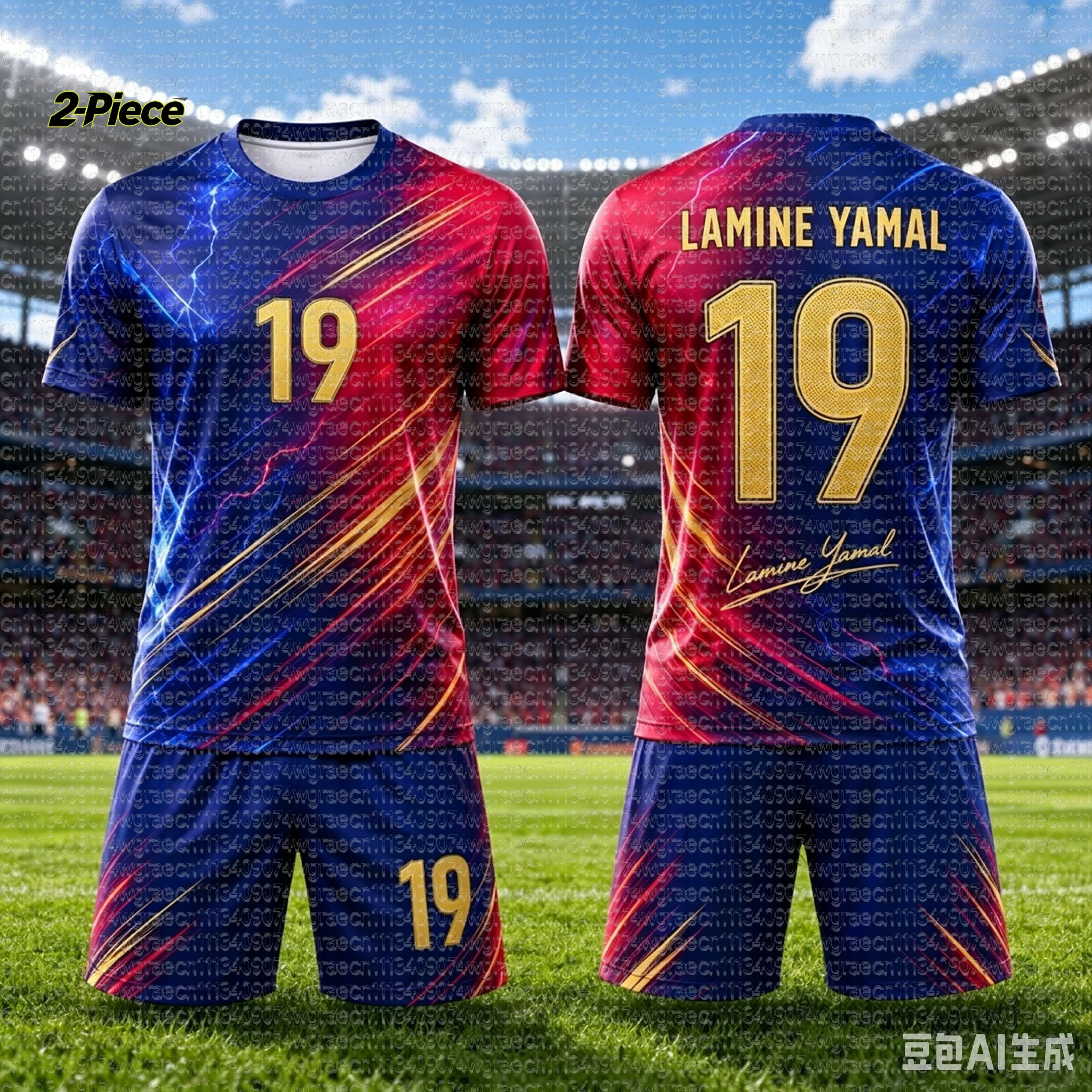 2026 Neues Spezial-Yamal Nr.19 Fan-Fußballtrikot-Set mit Shorts für Damen, Herren und Kinder – Spanien-Fanshirt und Shorts, 2-teiliges Sommer-Set – Detail 9