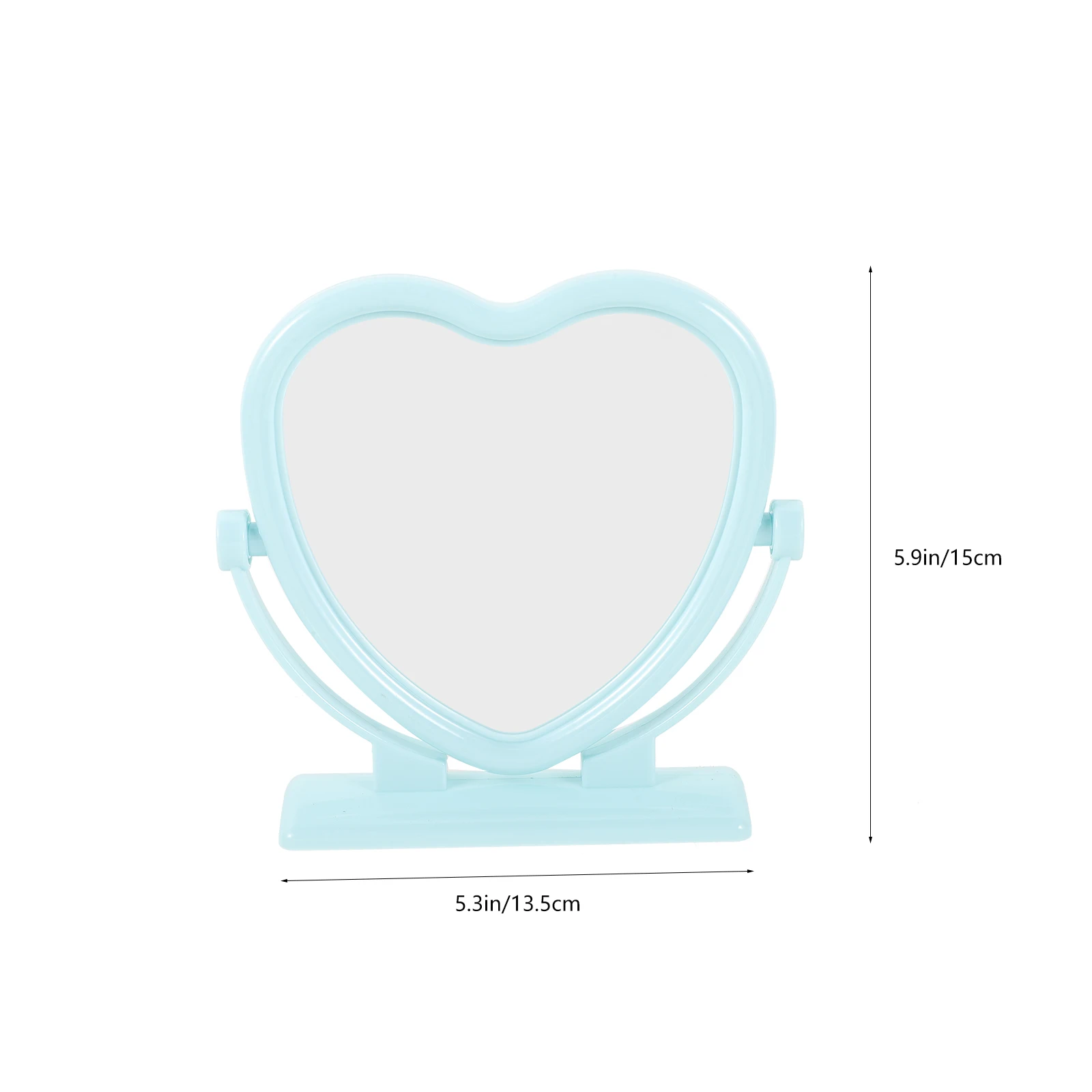 กระจกตั้งโต๊ะรูปหัวใจพร้อมการสะท้อนที่ชัดเจน ดีไซน์หมุนได้สำหรับแต่งหน้า โกนหนวด ใช้ในสำนักงาน ตกแต่งห้องนอนสวยงาม