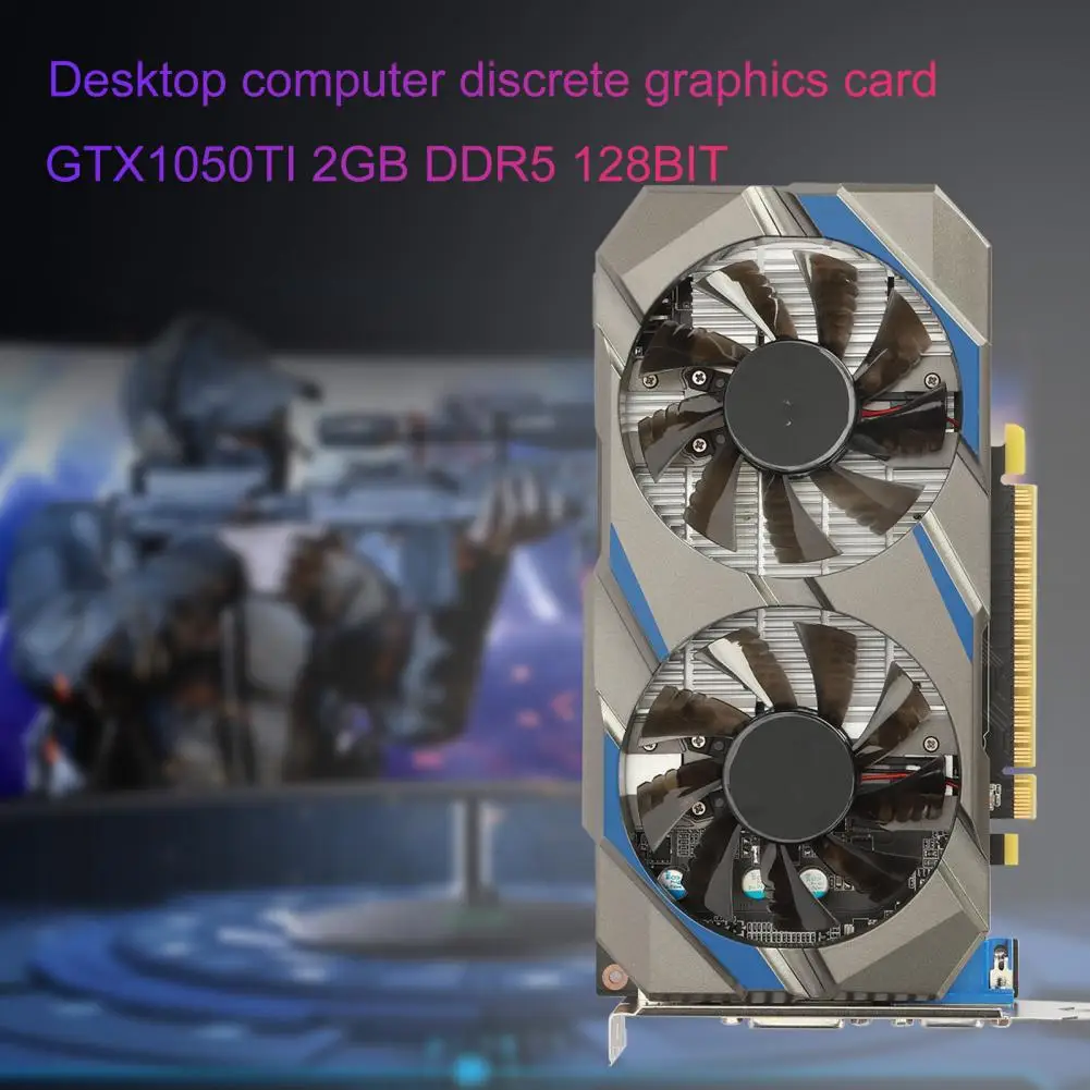 การ์ดจอ128BIT DDR5 2GB GTX1050TI 1ชุดอายุการใช้งานพัดลมคู่ดีไซน์พีซีอุปกรณ์ติดตั้งการ์ดแสดงผล Essential