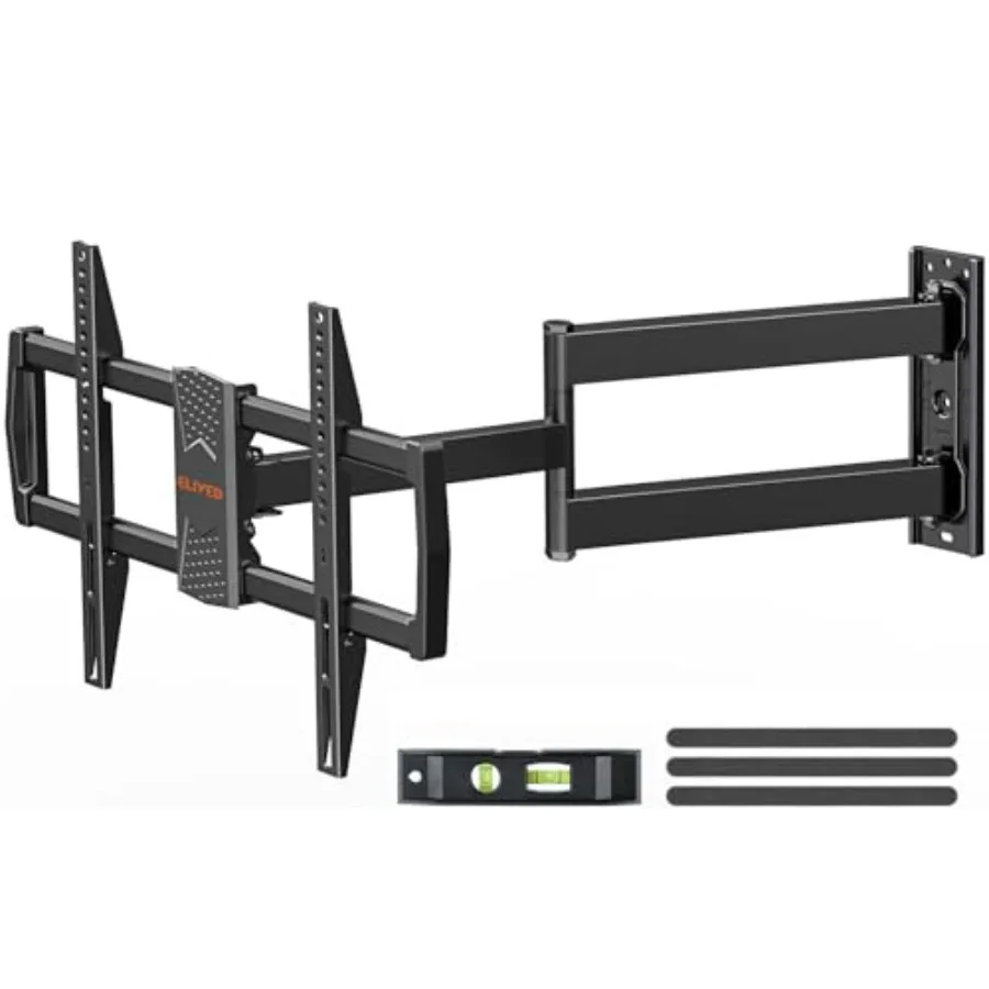 

Кронштейн для телевизора с длинным выдвижным кронштейном для телевизоров 42-75 дюймов, угловой настенный кронштейн с 32-дюймовым выдвижным рычагом, поворотный, наклонный, черный, выдерживает до 99 фунтов