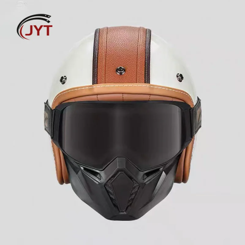

Multi-Functional Adventure Travel 3/4 Motorcycle Helmet with Anti-Fog Glasses and Mouth Guard for Versatile Weather Conditions