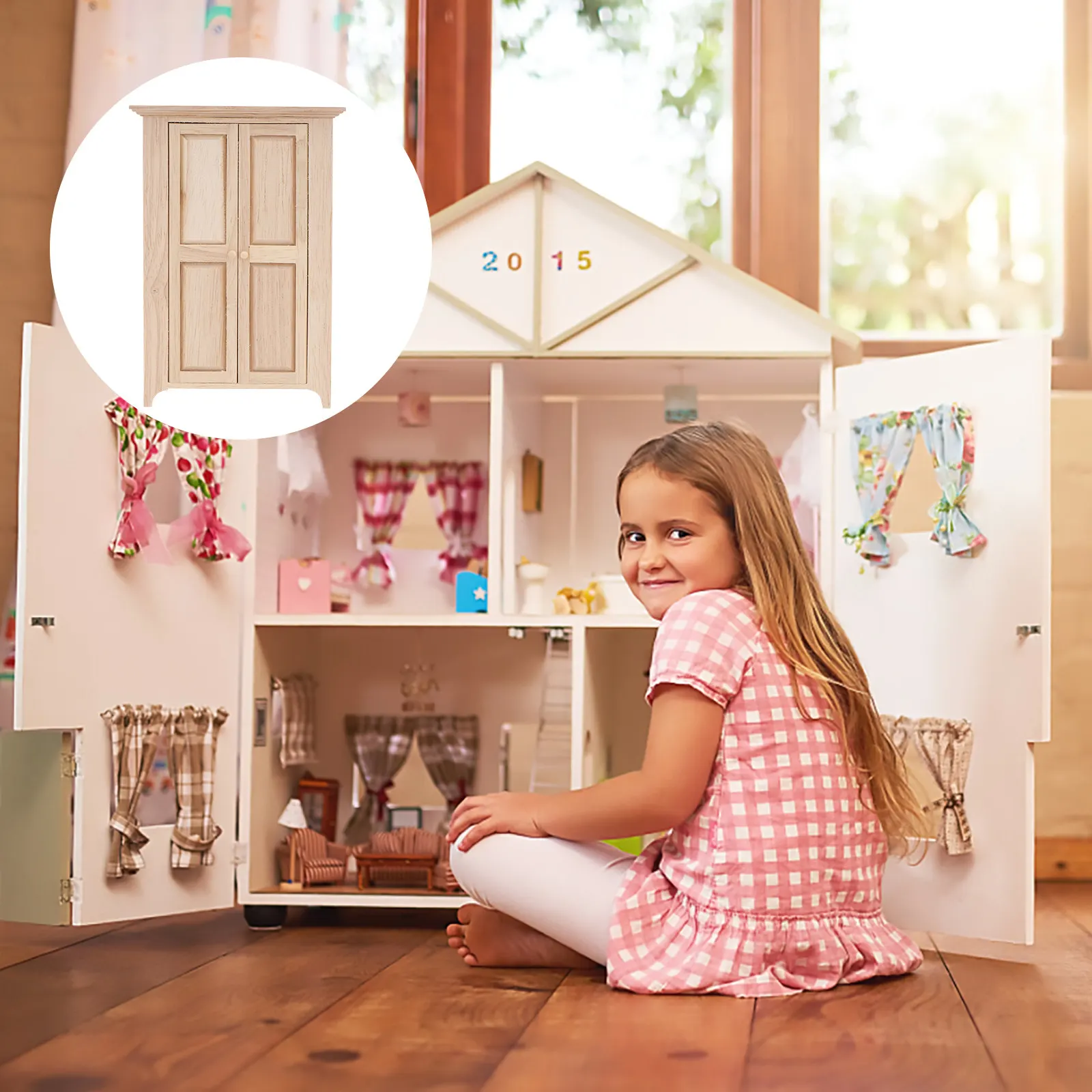 

1Pcs Realistic Wooden Mini Cabinet for Dollhouse Setup Tiny Furniture Display Shelf Mini Interior Decoration Home Miniature