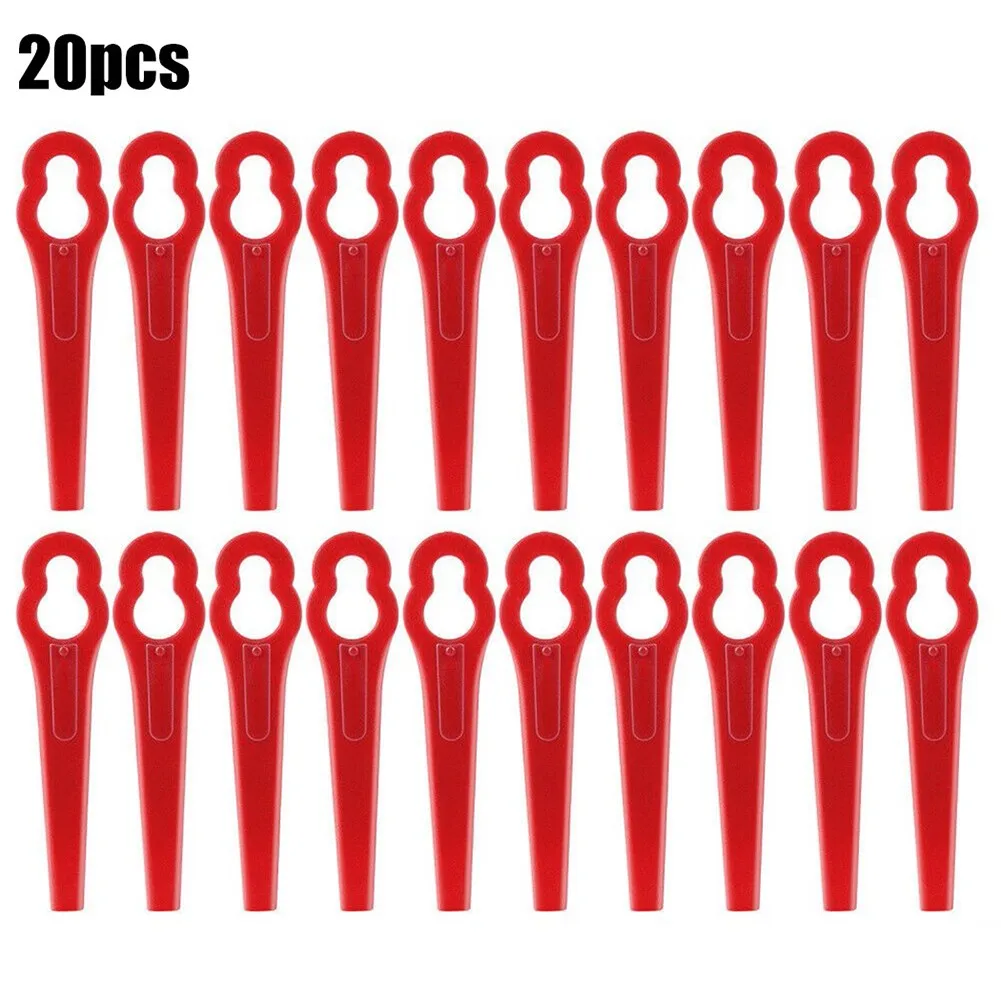 

20pcs Lawn Mower Blades Plastic Replacement Blades Red Garden Equipment Blade For Lawn Mower Trimmer Garden Power Equipment Part