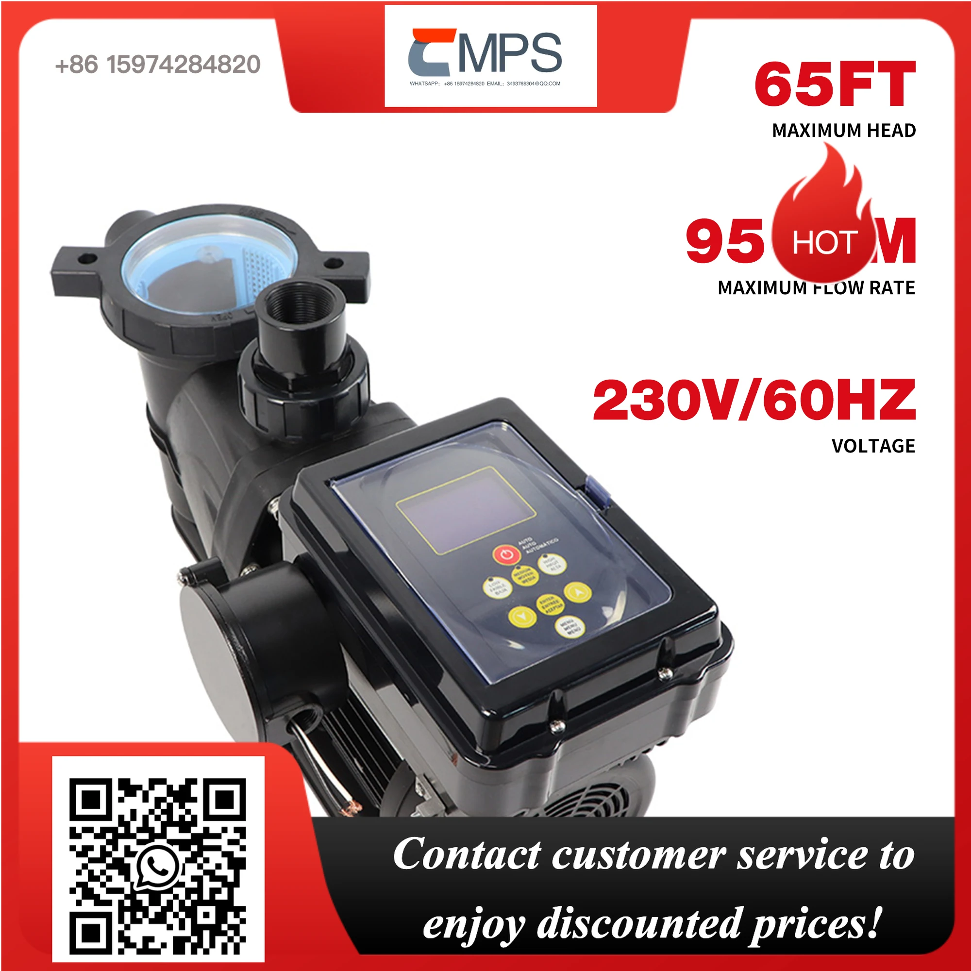 

Custom Support Durable Variable Speed 115V Motor 1 HP Home Water Swimming Pool Pump