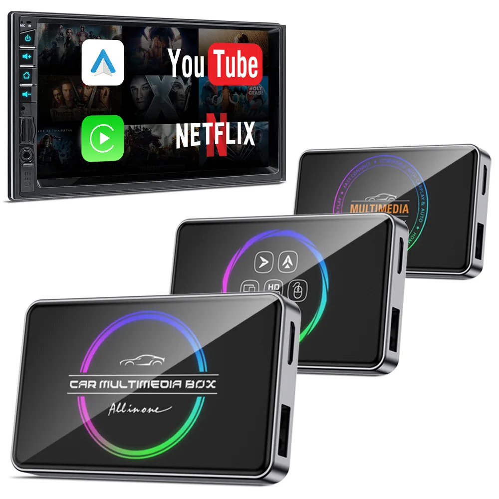 

carplay to hdmi video adapter dual WIFI wired to wireless carplay car interconnection screen projector