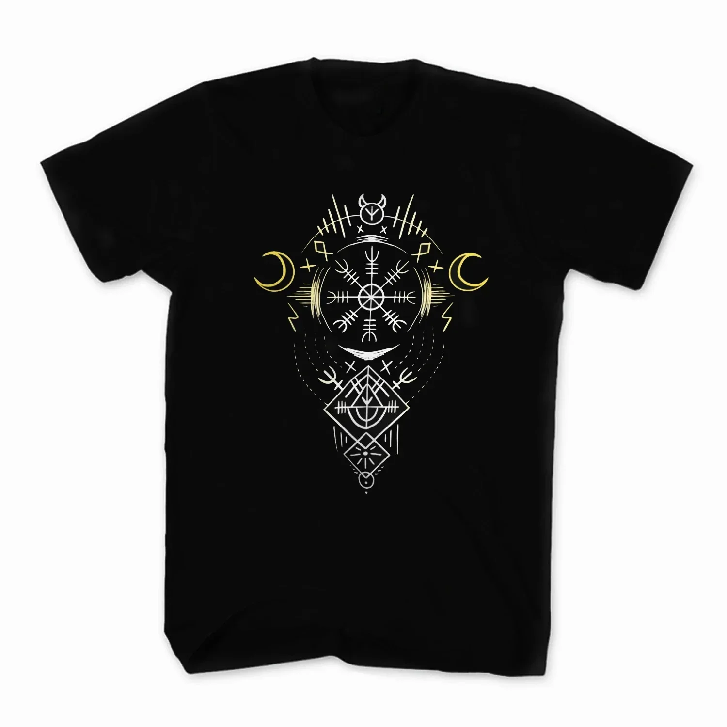 harajuku fashion Norse Symbol  Shield Vegvisir Rune T-Shirt 100% Cotton O-Neck Summer Short Sleeve Casual Mens T  Size S-5XL