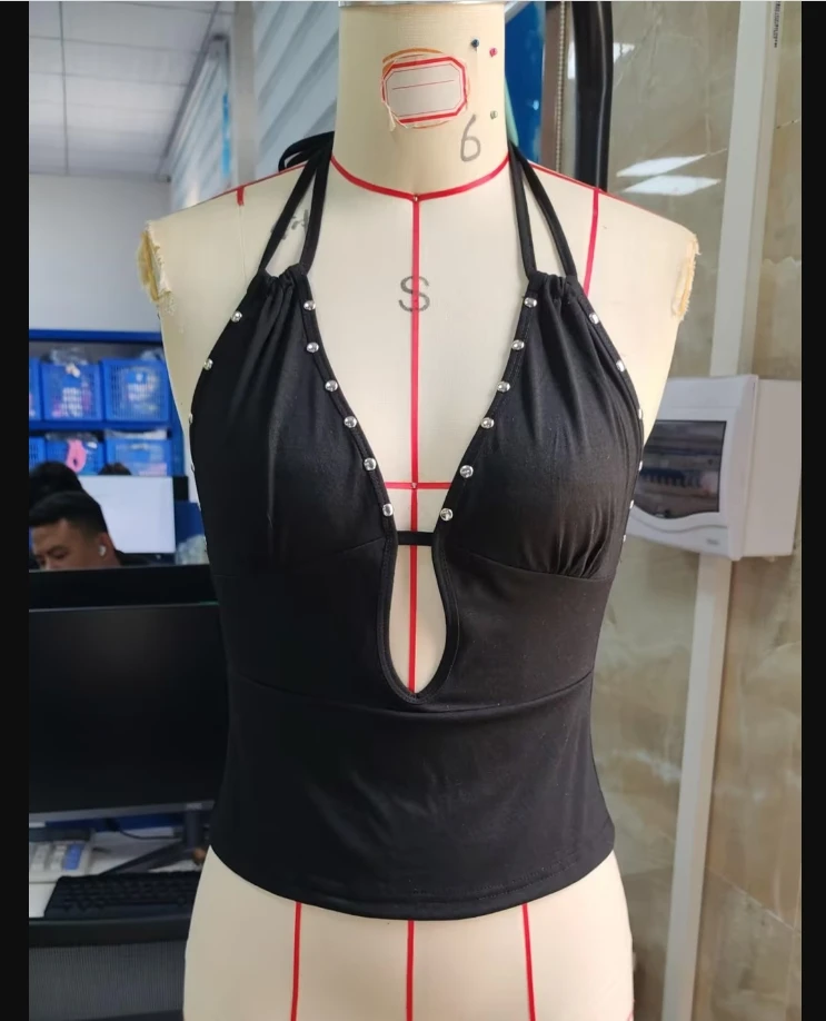 Women’s Halter Tank Tops Adjustable Tie Neck Front Cutout Slim Fit Vest Summer Out Going Sexy Camis Tops Streetwear