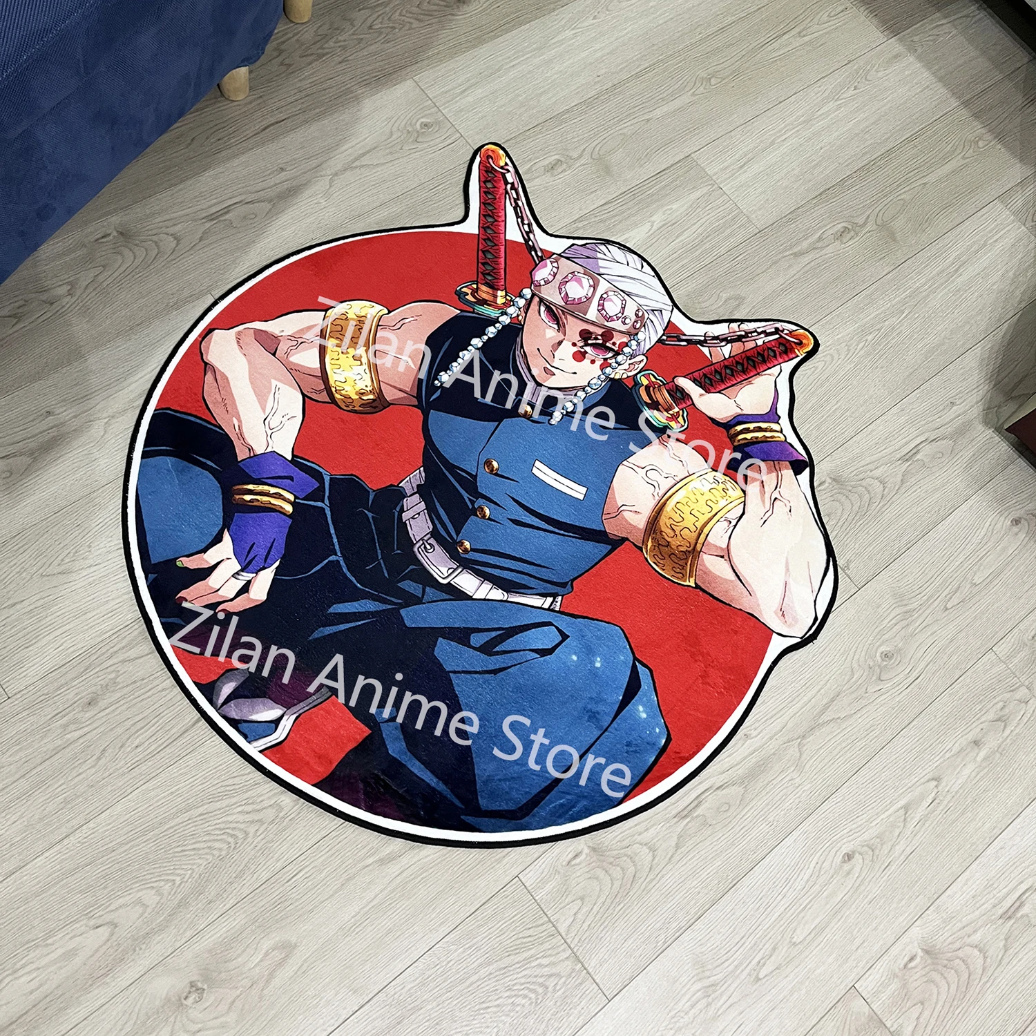 Customization Irregular Anime Rugs Demon Slayer Tengen Uzui Cartoon Handmade Carpet Area Rug for Home Decor