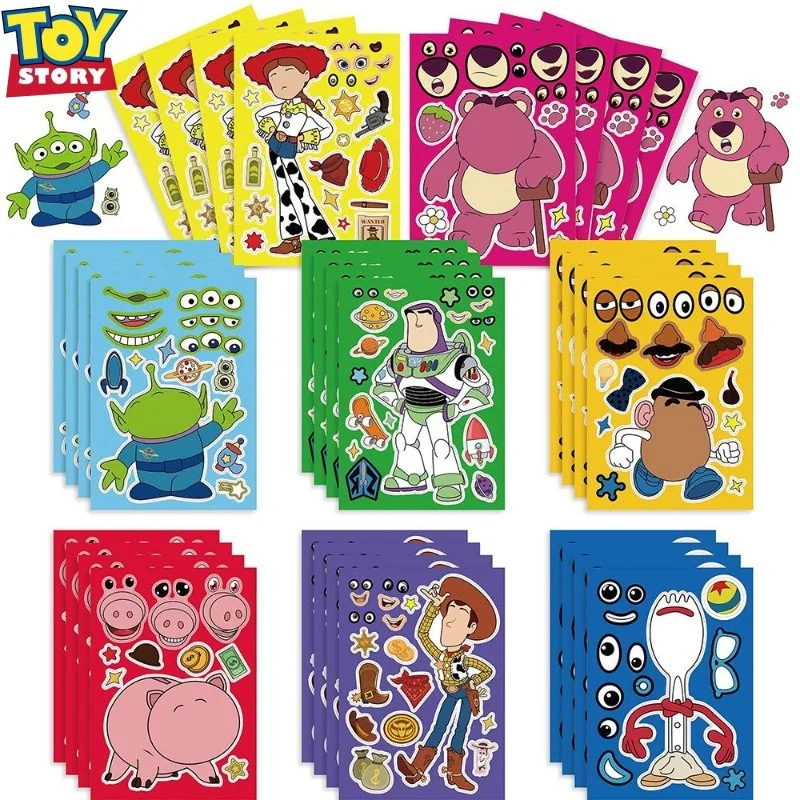 

Disney Toy Story Alien Lotso Buzz Lightyear Woody Creative Fun Cartoon Educational DIY Self-Adhesive Decorative Puzzle Stickers