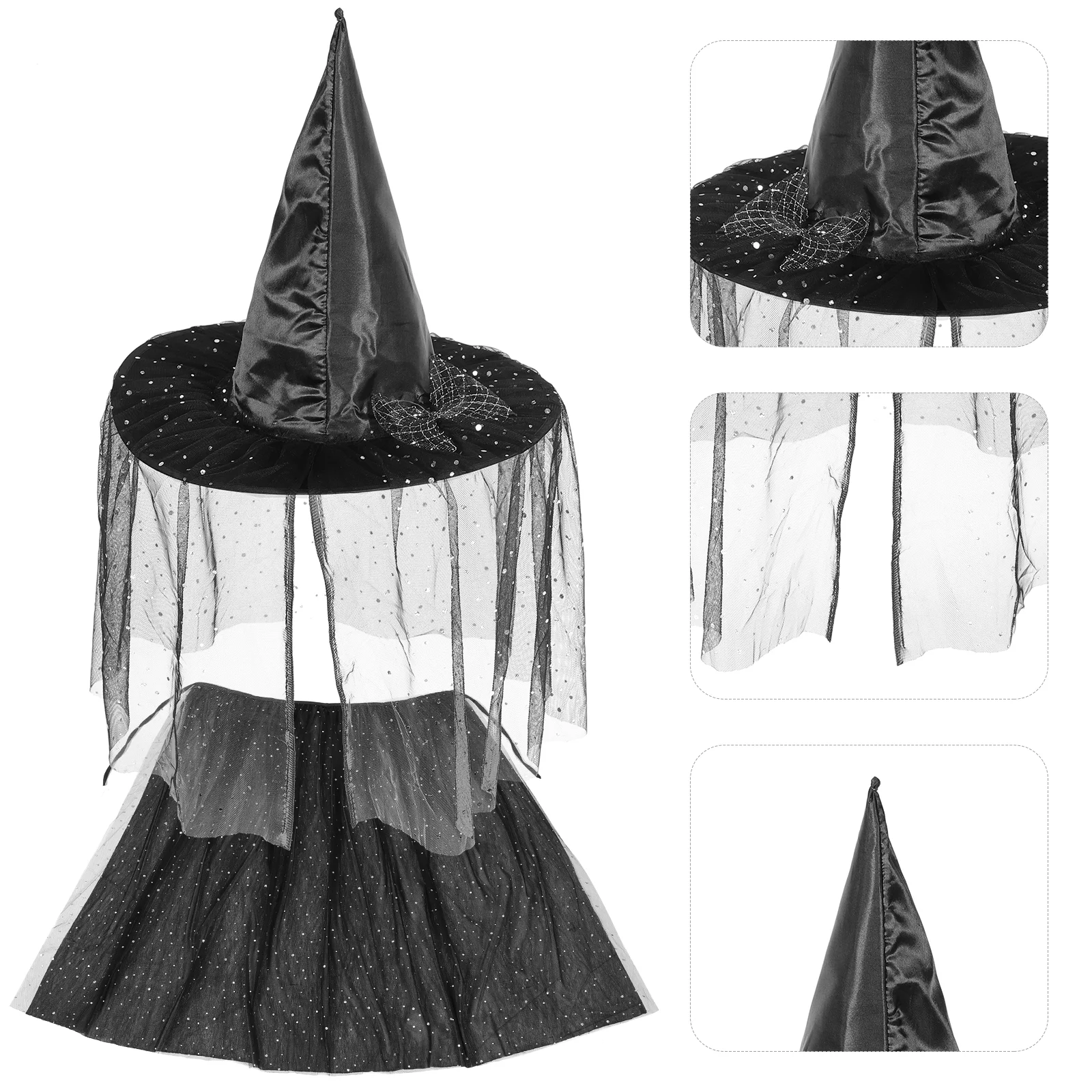 Witch Cloak Set Carnival Costume Kids and Hat Children Cosplay Prop Star Masquerade Party Decor Cape