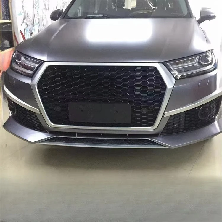 for 2016-2018 Q7 Upgrade Modification RS Q7 Full Body Kit Front Bumper Rear Lip Silver Exhaust Tip Exterior Parts