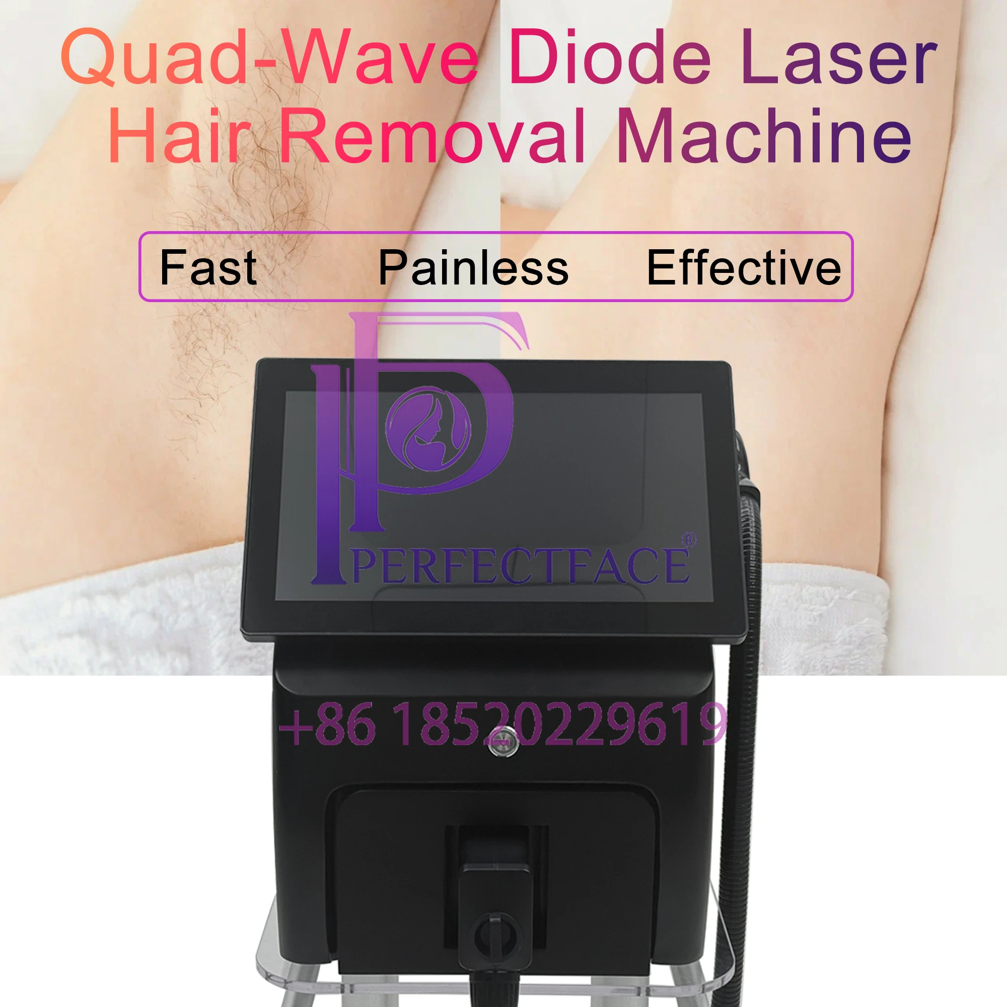 

Black Warrior Desktop Laser Hair Removal 808nm 3/4 Wavelengths Water Air TEC Cooling System Touch Screen Multi-Language