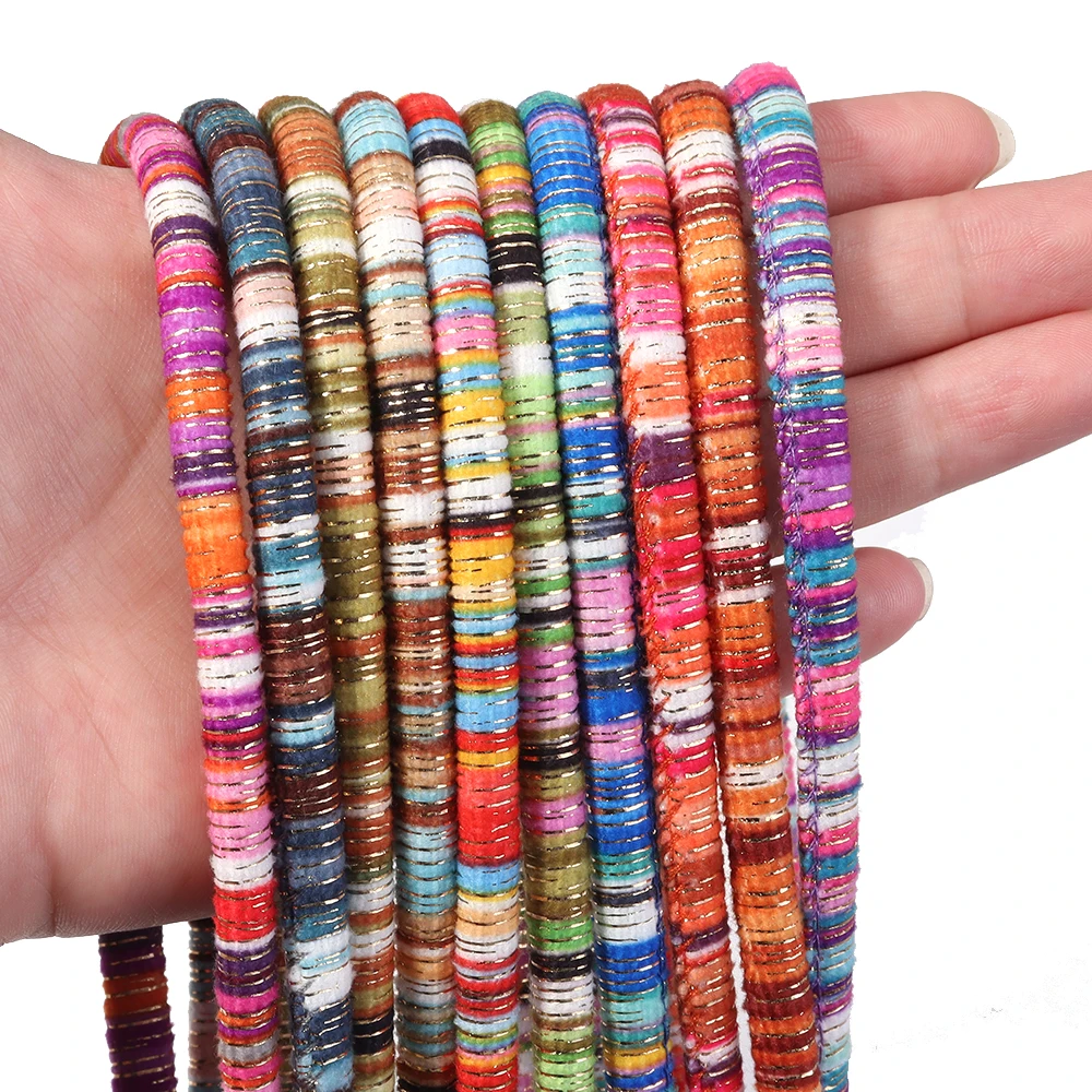 5yards/lot 6mm Round Cotton Cords Colorful Ethnic Style Thread String Rope For DIY Jewelry Making Ornament Bracelet Accessories