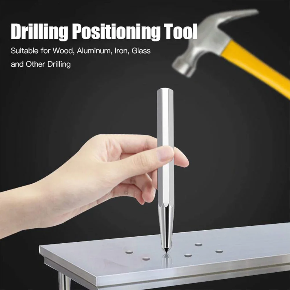 Punch Positioner Punching Tip Punch Silver Center Chrome Alum Alloy Steel Drilling Hole Drilling Positioner Positioning Punching