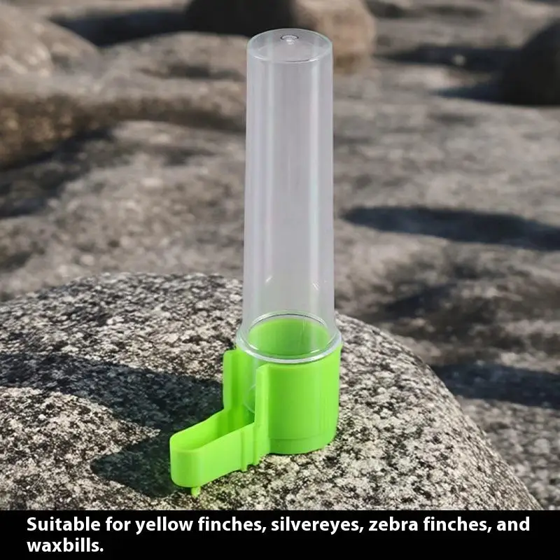 Automatischer transparenter Vogel-Wasserspender und Futterspender, Wasserflasche, Anti-Spatter, leicht zu reinigen, einfaches Design, Haustier-Vogelzubehör