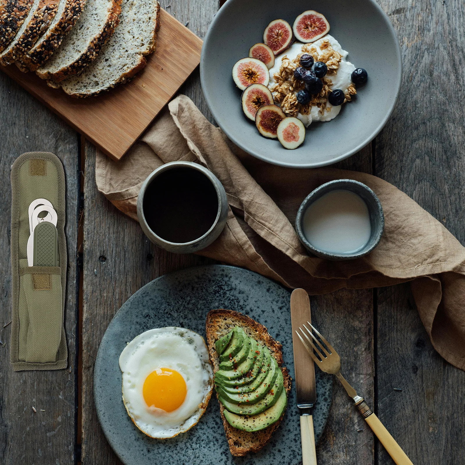 

1Set Stainless Steel Multifuntional Knife Fork Spoon Cutlery Kit Party Tableware Set Household Kitchen Flatware Heavy Duty