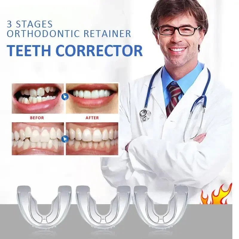 3 Stages Orthodontic Retainer Teeth Corrector Dental Straighten Braces Trainer