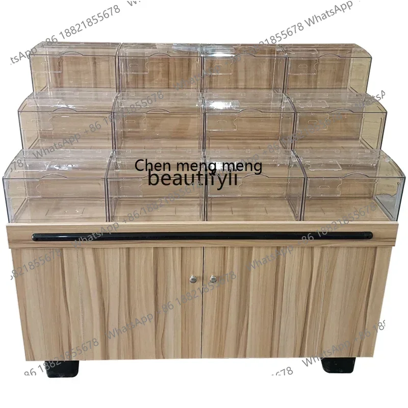 SS Bulk-Cargo Cabinet Supermarket Dried Fruit Snack round Zhongdao Shelf Cabinet Candy Display Cabinet7486