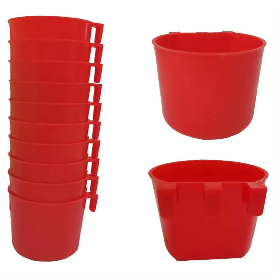5 uds alimentador jaula tazas colgantes pollo tazas de agua tazón con ganchos conejo comida alimentación de plástico suministros de riego palomas aves de corral