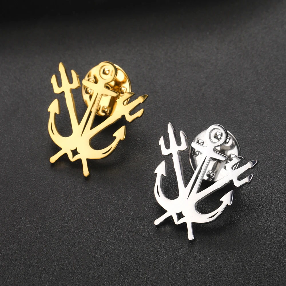 Dawapara Vintage Anker Dreizack Brosche Nordische Mythologie Anstecknadeln Edelstahl Punk Party Accessoires – Detail 11
