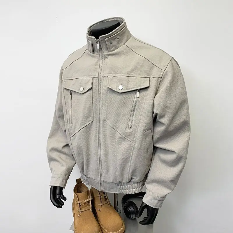 Veste rétro pour homme, printemps et automne, style haut de gamme, robuste et élégante, vêtements de
