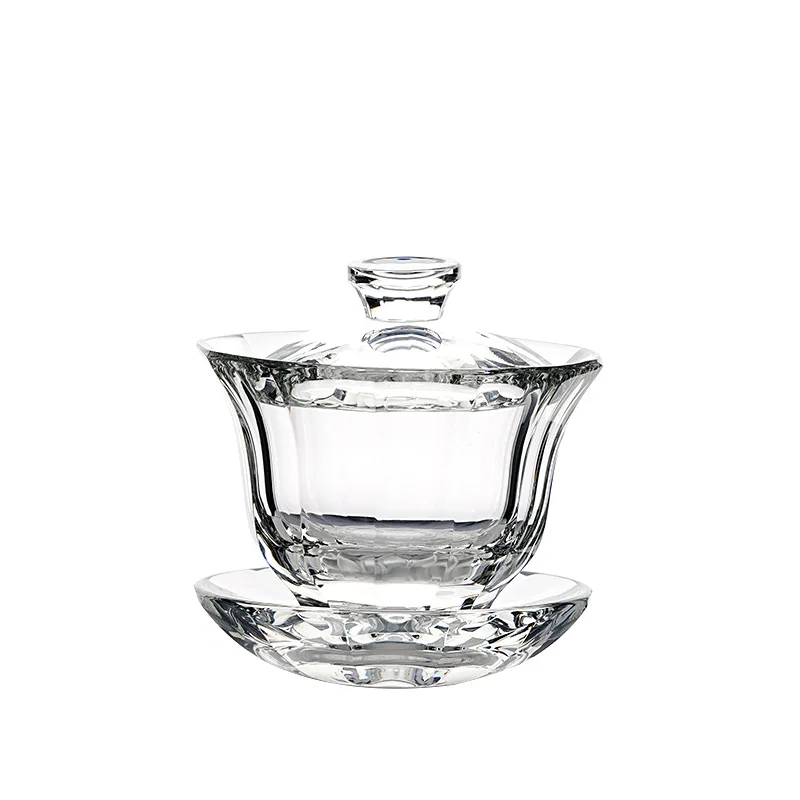

Crystal cover bowl, hand-polished full bowl water glass gift high-end set
