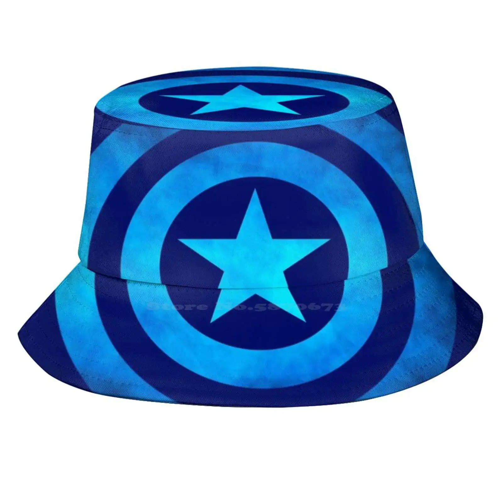 Star Logo Blue Sun Cap Fisherman Hat Bucket Hats Star Patriot Captain Usa America Superhero