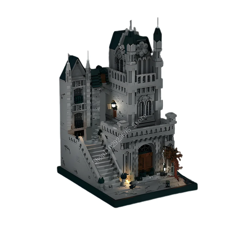 New 6569PCS MOC building blocks Medieval dark Gothic City Bloodborne Church model of Yanam Street DIY child Toy Birthday Gift