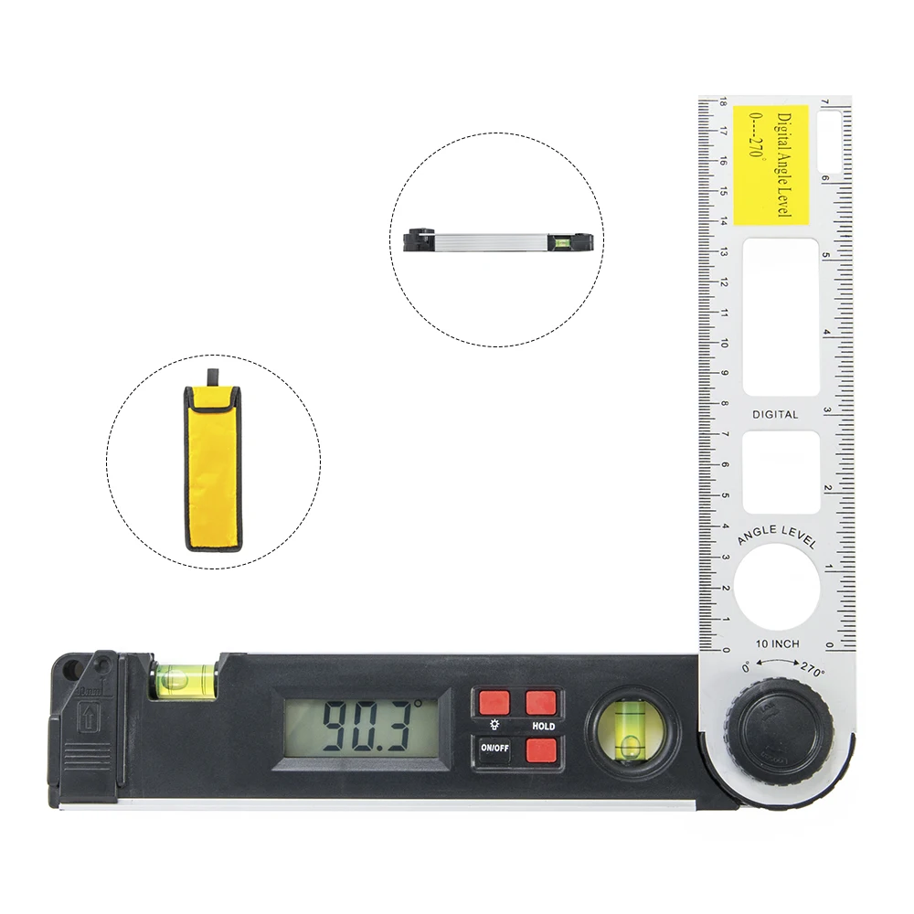 for 2 in 1 0-270  Light Emitting  Digital Protractor Horizontal Vertical  Finder