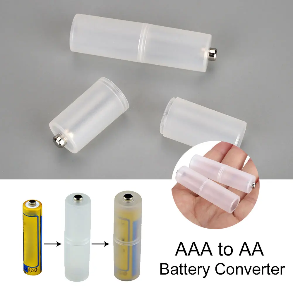 4pcs AA to C/2pcs AAA to AA Size Battery Converter Switcher Adapter Home Mini Trip Portable Large Strength Battery Holder Shell