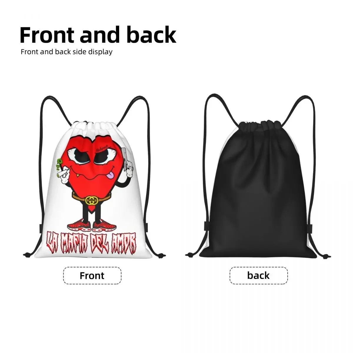 Mafia Of Love Drawstring Bags Women Men Portable Gym Sports Sackpack Shopping Storage Backpacks