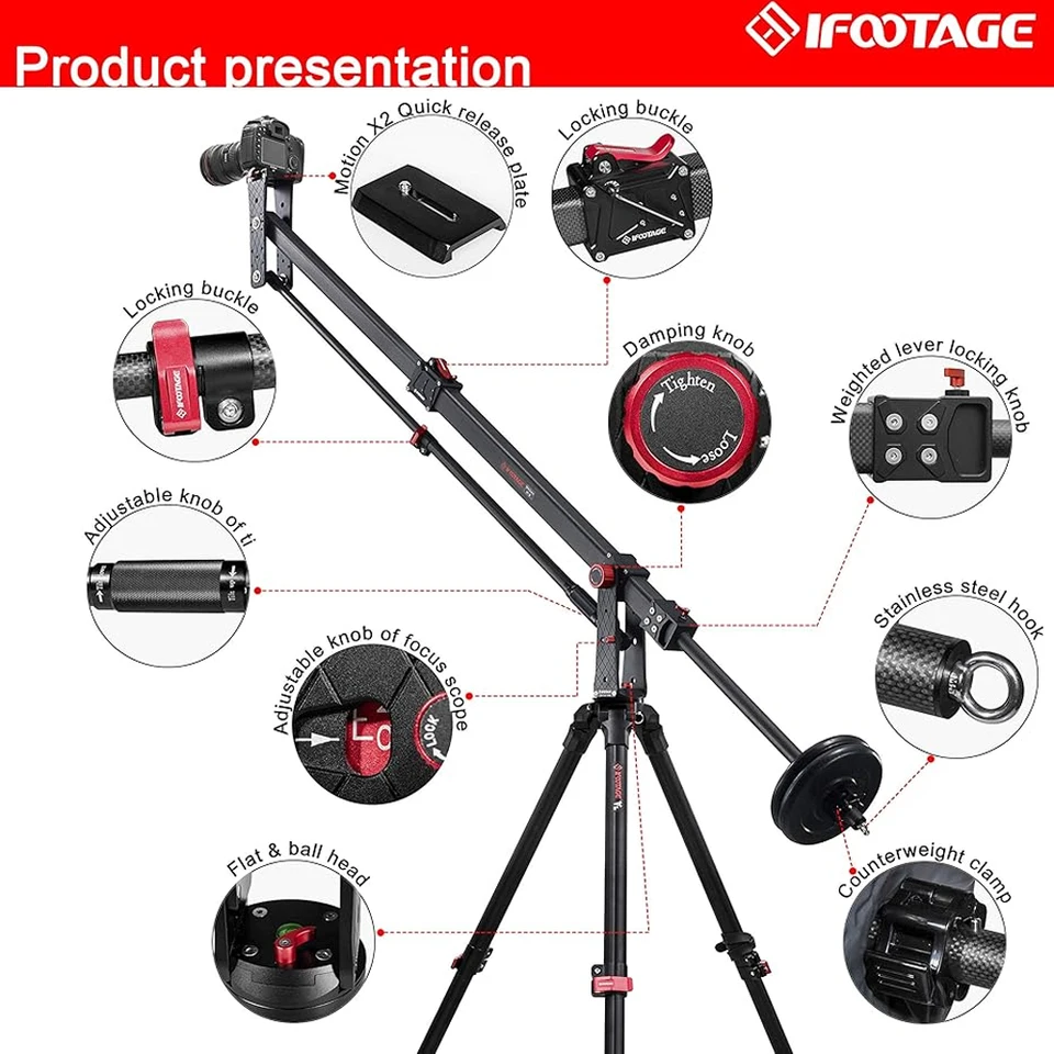 IFOOTAGE 85 Carbon Fiber Mini Jib Crane M1 III for Camera