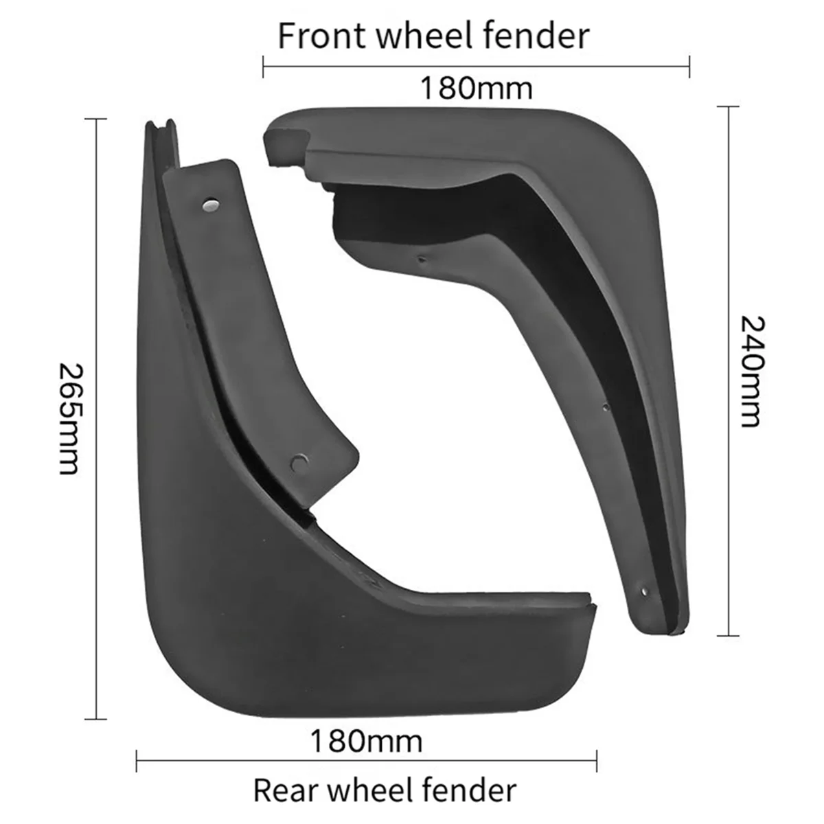 #606T 4PCS Car Mudguard Mud Flaps ford Fiesta Mk7 2009 - 2017 (Black)