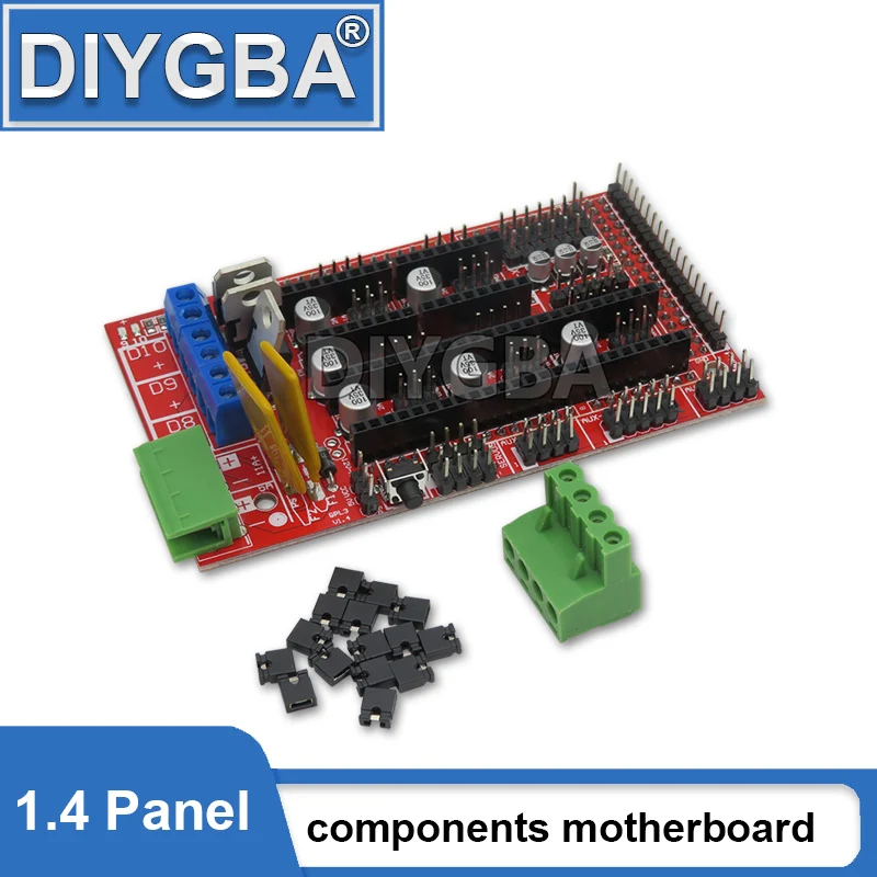 FDKJGECF RAMPS 1.4 Panel Part Motherboard 3D Printers Parts Shield Red Black Controls