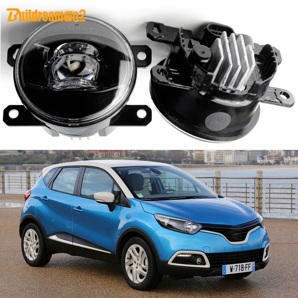 2 X Car Front LED Lens Fog Light 30W H11 Adjustable Fog Lamp Accessories For Renault Captur 2013 2014 2015 2016 2017 2018 2019