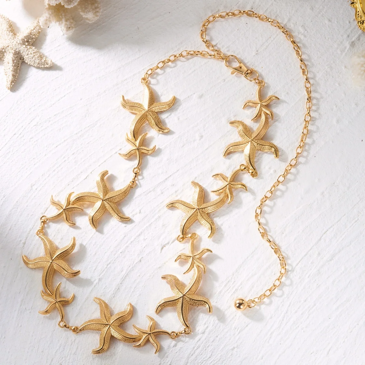 Sommerurlaub Große und Kleine Seestern-Taillenkette für Damen und Herren – Böhmische Strandkleid- und Bikini-Körperkette – Modischer Körperschmuck – Detail 13