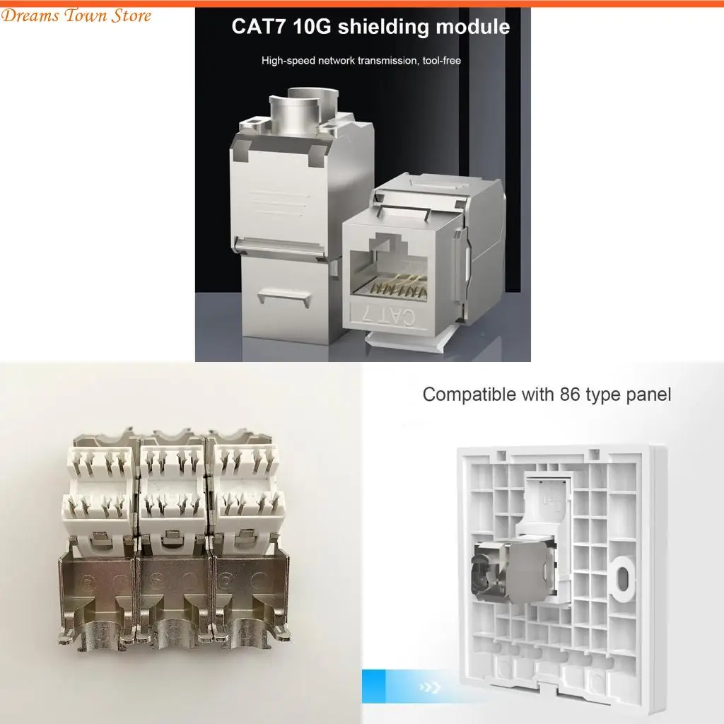 

HX6A Cat7 Cat6 Cat6A Toolless Keystone Module Full Shielded RJ45 Socket To Termination