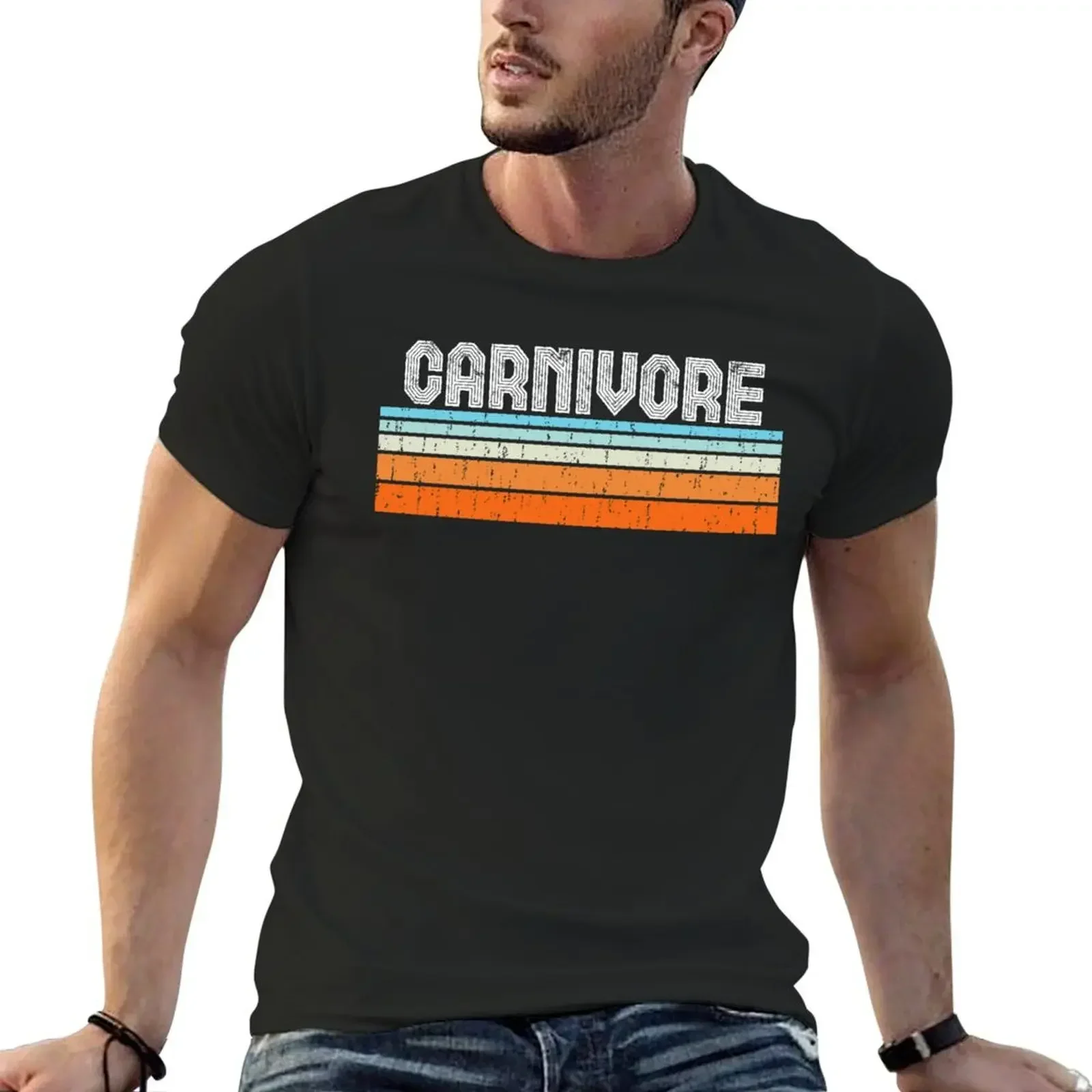 Carnivore Vintage Design Meat Eater T-Shirt cute clothes rapper graphic tees blue archive anime tshirt Men's t-shirt