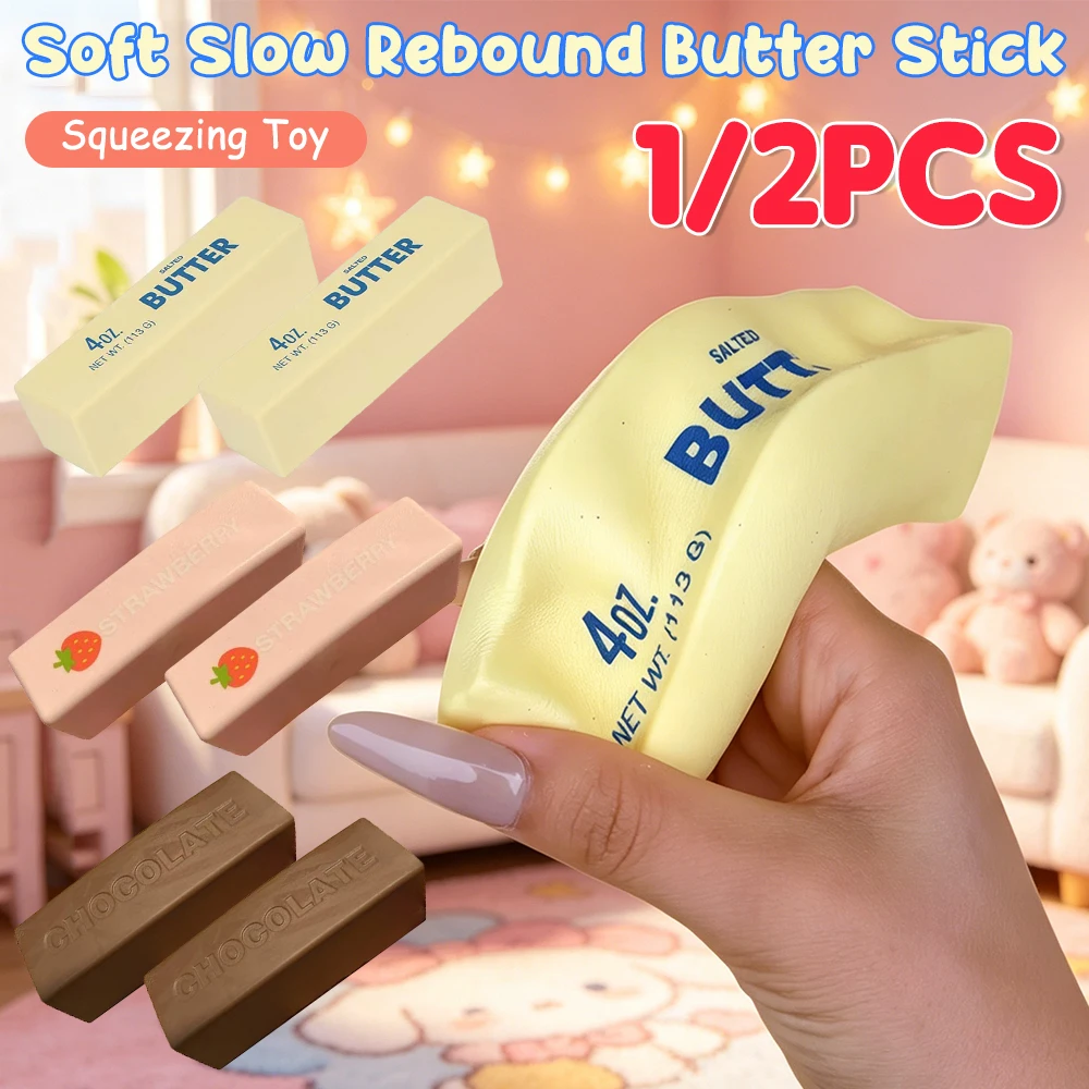 Weicher Langsam Zurückfedernder Butterstab-Quetschspielzeug Realistische Butterstangen Entspannungs-Fidget Anti-Stress-Release Weiche Sensorische Geschenke
